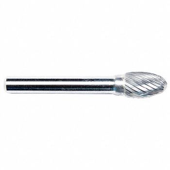 GRAINGER APPROVED Oval Bur SE Radius End 3/4 Carbide, 19D715