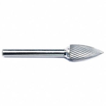 GRAINGER APPROVED Flame Bur 1/2 Carbide Single Cut, 19D735