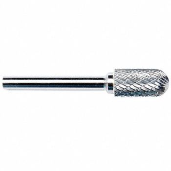 GRAINGER APPROVED Cylinder Bur SC Radius 5/16 Carbide, 19D830