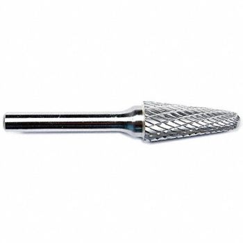 GRAINGER APPROVED Cone Bur Pointed End 1/4 Carbide, 19D903