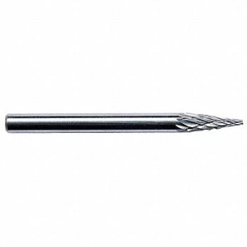 GRAINGER APPROVED Cone Bur Pointed End 1/4 Carbide, 19D901