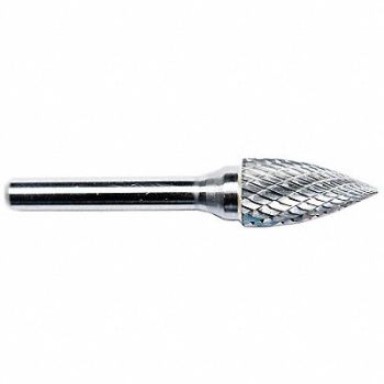 GRAINGER APPROVED Flame Bur 1/2 Carbide Double Cut, 19D911