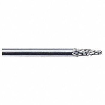 GRAINGER APPROVED Cone Bur Radius End 1/4 Carbide, 19D918
