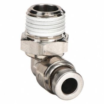 SMC 90 Elbow Thread 3/8 In Tube 5/16or5/16, 19F757