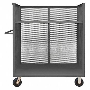 GRAINGER APPROVED 3 Sided Mesh Cart 1 Shelf 3600 lb., 19G925