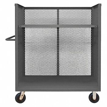 GRAINGER APPROVED 3 Sided Mesh Cart 1 Shelf 3600 lb., 19G930