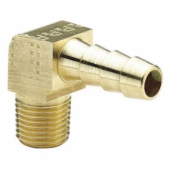 PARKER Elbow 90 Deg 0.5 x 3/8 In Brass, 19H197