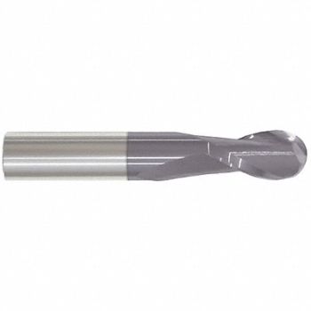 GRAINGER APPROVED Ball End Mill Single End 5.00mm Carbide, 19LP09