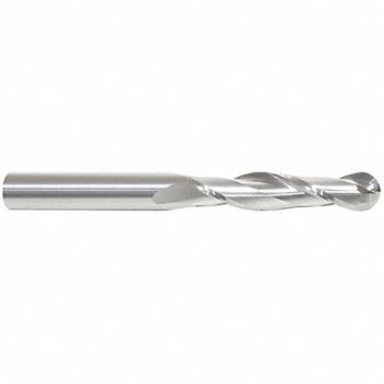 GRAINGER APPROVED Ball End Mill Single End 1/8 Carbide, 19LT24
