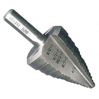 WESTWARD Step Cone Drill 7/8in to 1.375in HSS, 19N141