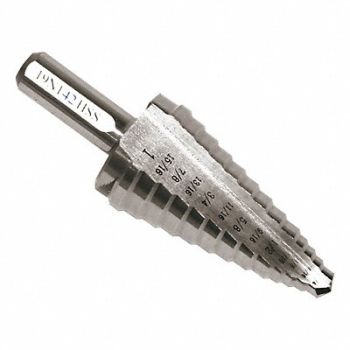 WESTWARD Step Cone Drill 1/2in to 1in HSS, 19N142