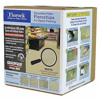 FLOROCK Floor Flake White 10 lb, 19NZ20