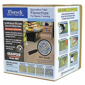 FLOROCK Floor Flake Sky Blue 10 lb, 19NZ29