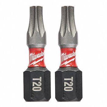 MILWAUKEE Insert Bit 1/4 Torx T20 1 PK2, 19RJ99