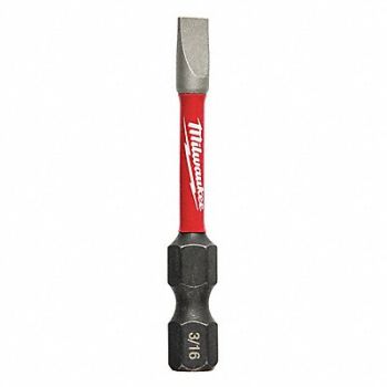 MILWAUKEE Insert Bit 1/4 Slotted 3/16 2, 19RK12