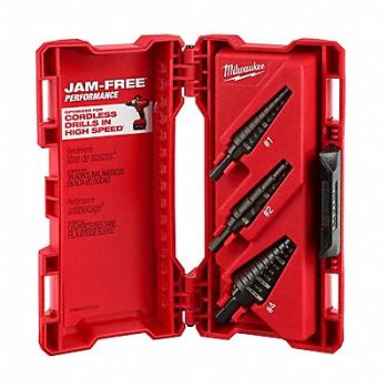 MILWAUKEE Step Drill Bit Set HSS 1/8-7/8 in 3 pcs, 19RK83