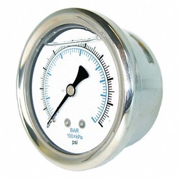 PIC GAUGES Pressure Gauge Liquid Filled 0 to 300psi, 19RZ23