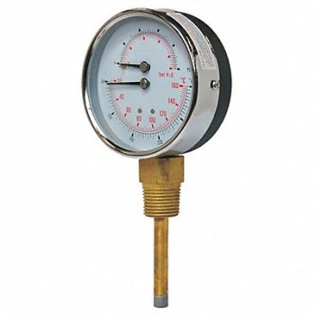 PIC GAUGES Boiler Gauge Round 0-200 psi 80 to 320F, 19RZ43