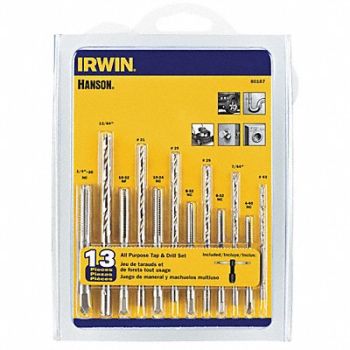 IRWIN HANSON Drill/Tap Set 13pc SAE, 19T156