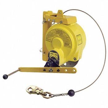 GEMTOR Man Rated Winch 100 ft 310 lb Yellow, 19TJ94