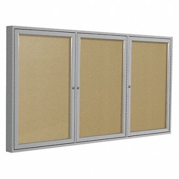 GHENT Enclosed Bulletin Board Tack 72 x 36 In., 8ERC7