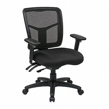 OFFICE STAR Desk Chair Fabric Black 18 to 22 Seat, 19TX38