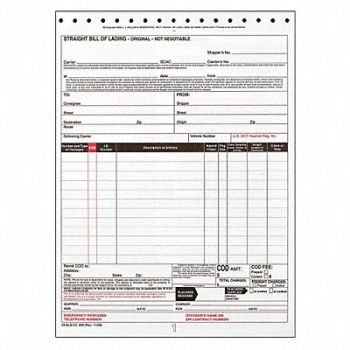 JJ KELLER Bill of Lading Form Reg Compliance PK250, 19YK70