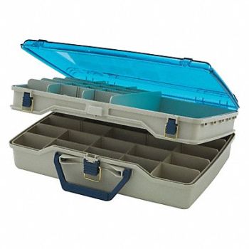 PLANO MOLDING Cmprt Box Brass Bail Beige/Blue Adj, 19YM85