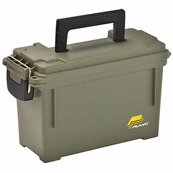 PLANO MOLDING Storage Box Brass Bail Green 7 1/8 in, 19YM88
