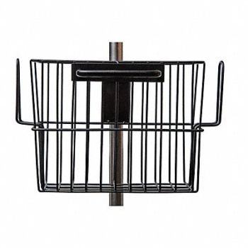 SMARTSTACK Basket Pole Mounted Stainless Steel Blk, 19ZA52
