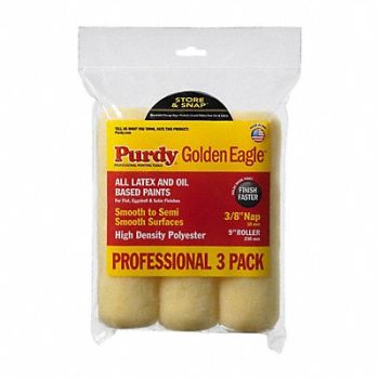 PURDY Roller Cover 9 L 3/8 Nap Polyester PK3, 19ZN40