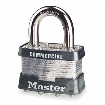 MASTER LOCK Keyed Padlock 3/4 in Rectangle Silver, 4T086