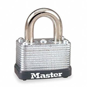 MASTER LOCK Keyed Padlock 9/16 in Rectangle Silver, 1A377