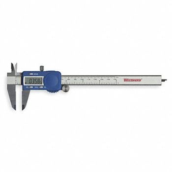 WESTWARD Digital Caliper 0-6 In 1.5 In Deep Jaw, 1AAU4