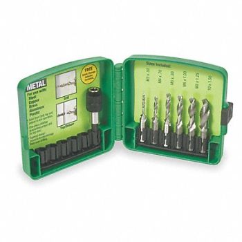 GREENLEE Drill/Tap Set 6pc Metric, 1ANZ3