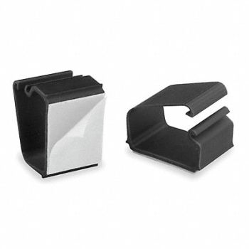 MASTER CASTER Wire Clips Wall/Desk 7/8in H Blk PK6, 1APU2