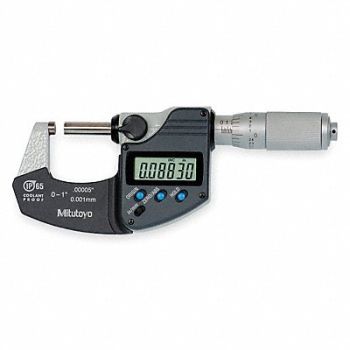 MITUTOYO Electronic Micrometer 1 In Cert, 1ARD4