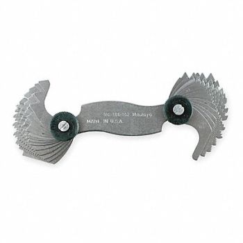MITUTOYO Thread Pitch Gauge Set Thread Ang 60 deg, 1ARB7