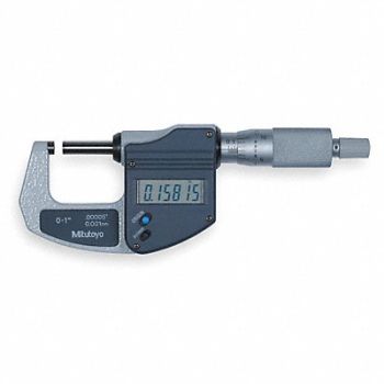MITUTOYO Electronic Micrometer 0-1 In Ratchet, 1ARD6