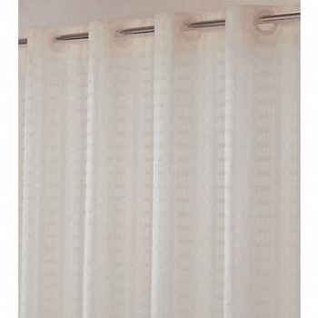 HOOKLESS Shower Curtain 74 in L 71 in W Beige, 1ATT5