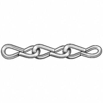 GRAINGER APPROVED Jack Chain Single Zinc Sz 12 29 Lb 100Ft, 2ZDJ9