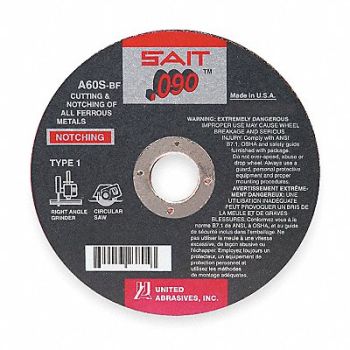 UNITED ABRASIVES-SAIT CutOff Wheel A60S 7 x.090 x5/8 8500rpm, 1AUD9