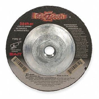 UNITED ABRASIVES-SAIT Depressed Ctr Whl T27 4.5x1/4x5/8-11 ZA, 1AUK5