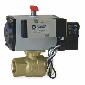 DYNAQUIP CONTROLS Ball Valve 3 In NPT Spring Return Brass, 1AWJ6