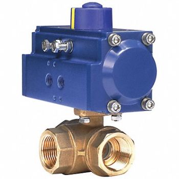 DYNAQUIP CONTROLS Ball Valve 1 In NPT Double Acting Brass, 1AWK2
