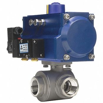 DYNAQUIP CONTROLS Ball Valve 1 In NPT Double Acting SS, 1AWN2