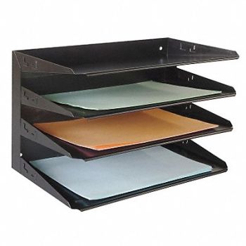 GRAINGER APPROVED Desk Organizer 4 Horizontal Blk, 1AYE5