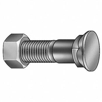 GRAINGER APPROVED Plow Bolt Fastener L 2 1/2 in PK10, 1CFP6