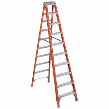 LOUISVILLE Stepladder Fiberglass 10 ft H 300 lb Cap, 1CMP9