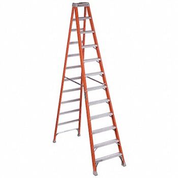 LOUISVILLE Stepladder Fiberglass 12 ft H 300 lb Cap, 1CMR2